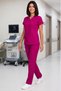 Women's V-Neck Bat Sleeve Light Plum, Plum, Fuchsia, Purple, Powder Pink Linda Scrubs Set - 7