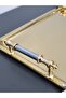Figured, Metal Handle, Stainless Steel Rectangular Tray Luxury Presentation Tray North Gold-Silver - 2