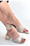 Luart Gold Silvery Heeled Slippers - 3