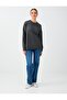 Anthracite Melange Crew Neck Relaxed Fit Knitwear Sweater - 2