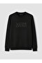 Özmarka New Season Black Crew Neck Printed Men's Sweatshirt - 2