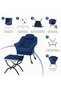 Lounge Chair with Ottoman - Ergonomic Modern Armchair for Living Room, Bedroom, Small Spaces - Collapsible Footrest, Pillow, Washable Cover, Side Pocket, Metal Frame - 5