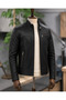 Men's Genuine Black Leather Coat - 2