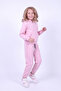 Girl's Plain Kangaroo Pocket Hooded Tracksuit Set - 2
