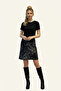 Women's Leopard Gray Anthracite Black Unlined Patterned Skirt 20857 a