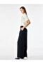 High Waist Striped Wide Leg Pants with Belt Detail and Pockets - 2