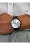 Vintage White Dial Black Men's Wristwatch Stainless Steel Case Leather Band Durable Colorfast Genuine Leather - 5