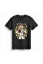 Space Monkey Drinking Coffee Printed Women's T-Shirt - 2
