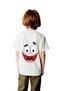 Children's Cartoon Face Printed Short Sleeve T-Shirt 100% Cotton Relaxed Fit Cheerful Character Digital Print