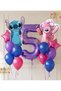 Lilo Stitc Balloon and Angel Balloon 5 Years Old 13 Piece Purple Color Birthday Balloon Set
