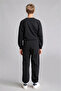 Barrel Fit College Printed Black Sweatpants for Boys H9607A826Au - 6