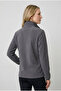 Women's Smoked Comfortable Thick Outdoor Fleece Jacket with Full Zipper and Front Pockets - 2