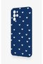 Omix X700 Compatible Mini White Heart Navy Blue Patterned Silicone Case - 4