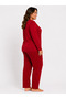 Plus size women's seasonal long sleeve awesome red pajama set - 5