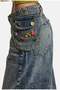 Women's Denim Color 4W6-31 Baggy Bermuda Icon Detailed Design Shorts - 5