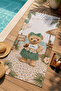 Cute Blue Bow-Tie Teddy Bear Ice Cream Patterned 70X150 Beach Towel - Digital Printed Bath Towel - 3