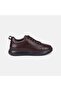 Men's Brown Lace-Up Thick Sole Leather Sneaker - 2