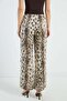 Leopard Patterned Satin Trousers - 8