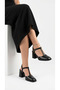 Kowwe black leather high heeled shoes - 4
