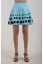 Blue Polka Dot Mini Skirt - 4