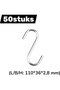 2 hooks hooks bathroom kitchen bedroom steel stainless metal door Silver 50- S-shaped 8 S-shaped Suitable handles Length Width Height 110 36 2 8 mm