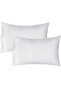 Two-piece pillowcase set, 20x26 inches, 100% cotton satin weave, breathable, cool, soft, premium sleep pillowcase, envelope closure, white.