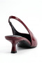 Women's Burgundy Pointed Toe Hazelnut Heel Classic Short Heeled Shoes Mera - 6