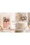 Happy Birthday Cake Decoration Topper – Stylish and Elegant Birthday Cake Decor Brown, Cream, Green – Happy Birthday - 4