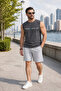 Men's Regular Cut 100% Cotton Crew Neck Sleeveless Elastic Pocket Pajama Set Anti-Sweat
