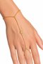 Gold Color Stone Star Detailed Shahmeran Women's Hand Accessory Finger Bracelet Elegant Stylish Design - 2