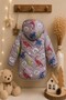 New Trend Cute Dinosaur Figured Welsoft Eared Hooded Winter Plush Inside Baby Boy Coat Inflatable - 3