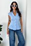 Women's Pleated Sleeveless Shirt Blouse - 4