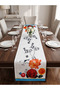 Decorative Runner with Bird and Flower Pattern - 40X140 cm