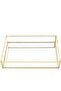Glass Makeup Organizer Box, Elegant Open Tray Storage Display for Vanity Bathroom Hand Welded Brass - 7