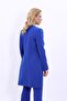 Zero Collar Plain Long Jacket-Cobalt Blue - 6
