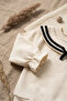 Nora Marine Sailor Collared Black-Cream Baby Set - Soft Textured Cotton Black Bottom and Top Combination - 5