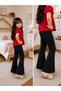 Girls' Spanish-Cut Black Leggings – Elastic Fabric Comfortable Fit Casual and Sports Leggings - 4