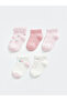 Esvab • Modern & Distinctive Embroidered Baby Girl Booties Socks, Pack of 5