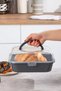 Square Lockable Lid Cake Pastry Container Glass Transport Storage Container 32 cm in Size, 11 cm Deep - 2