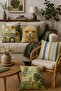 Green Floral Lamb Patterned 4-Piece Throw Pillow Cover Set - 2