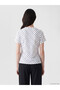 Nevavm Oval Collar Polka Dot Gathered Blouse with a Difference - 4