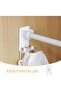 2Pcs Shower Rod Holder Tension Rod Bracket, No Drill Adhesive Double Hook for Bathroom, Easy Install - 5