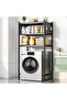 Carbon Steel Washing Machine Storage Rack with Movable Leveling Feet - 4