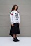 Gray Melange Oversize Sweatshirt with Slogan 18262 - 4