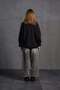 Black Shawl Detailed Oversize Sweatshirt 18162 - 7