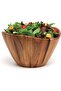 Acacia Wave Serving Bowl for Fruits or Salads, Large, 12" Diameter x 7" Height, Single Bowl - 3