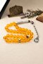 Natural Citrine Stone 33-Piece Prayer Beads with Metal Tassels 8mm Sphere Cut 902843