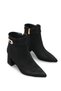 Phoebe Alma Women's Pointed Toe Heeled Boots 0012658 Black Suede - 3