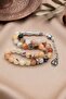 Yemen Agate Stone 33-Piece Prayer Beads with Metal Tassel 8mm Sphere Cut 902844