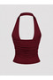 Women's Halter Neck Draped Stylish Crop Blouse - 2